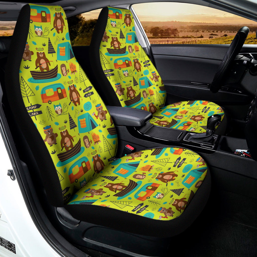 Animal Camping Pattern Print Universal Fit Car Seat Covers