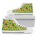 Animal Camping Pattern Print White High Top Sneakers