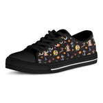Animal Wizard Pattern Print Black Low Top Shoes