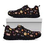 Animal Wizard Pattern Print Black Sneakers