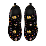 Animal Wizard Pattern Print Black Sneakers