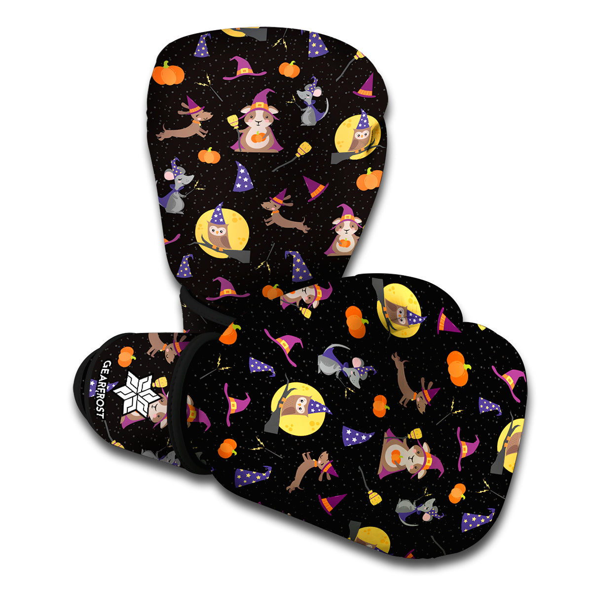Animal Wizard Pattern Print Boxing Gloves