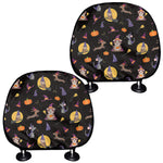 Animal Wizard Pattern Print Car Headrest Covers