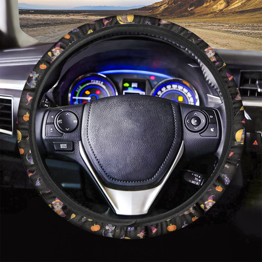 Animal Wizard Pattern Print Car Steering Wheel Cover