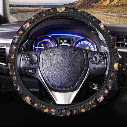 Animal Wizard Pattern Print Car Steering Wheel Cover