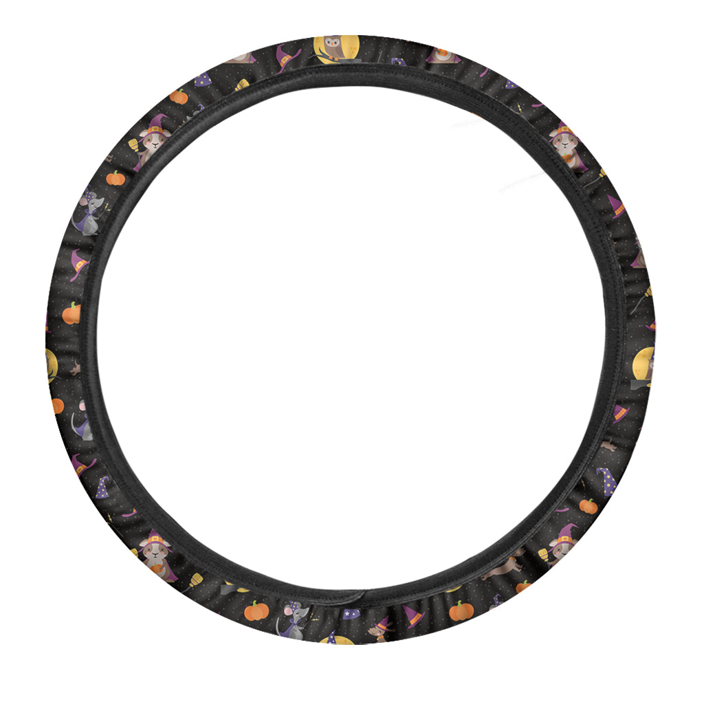 Animal Wizard Pattern Print Car Steering Wheel Cover