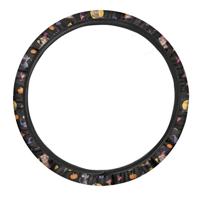 Animal Wizard Pattern Print Car Steering Wheel Cover