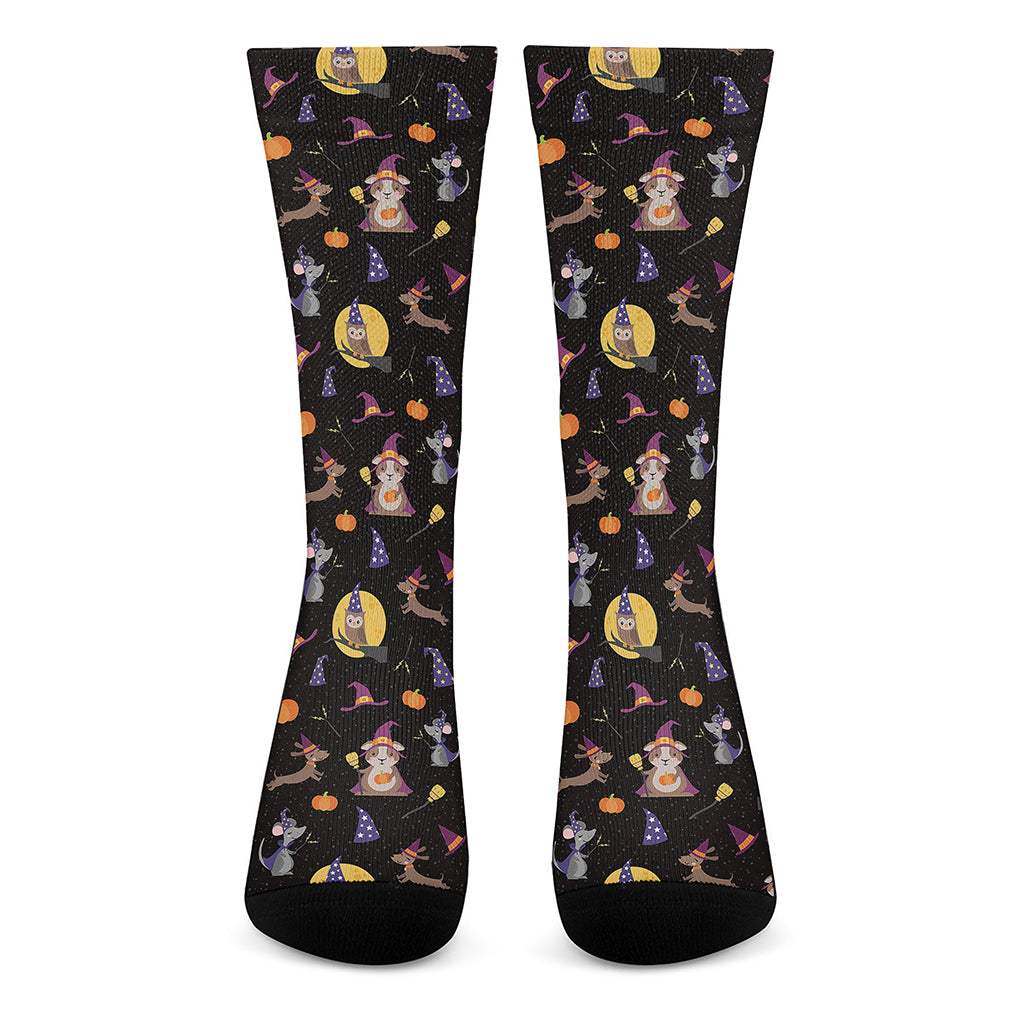 Animal Wizard Pattern Print Crew Socks