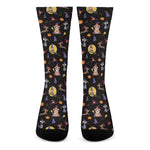 Animal Wizard Pattern Print Crew Socks