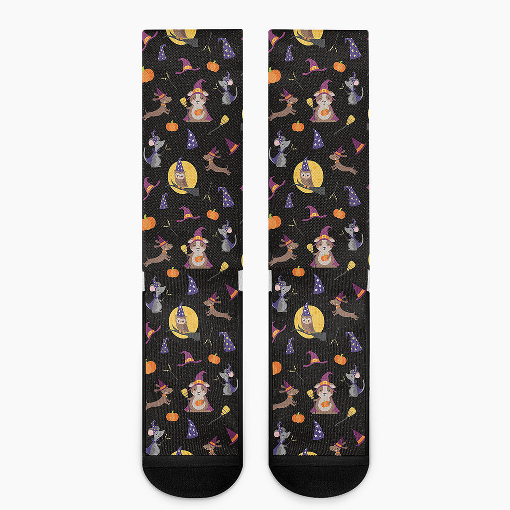 Animal Wizard Pattern Print Crew Socks