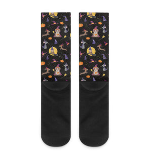 Animal Wizard Pattern Print Crew Socks