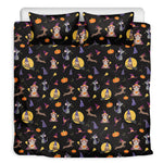 Animal Wizard Pattern Print Duvet Cover Bedding Set