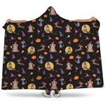 Animal Wizard Pattern Print Hooded Blanket