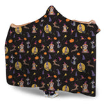 Animal Wizard Pattern Print Hooded Blanket