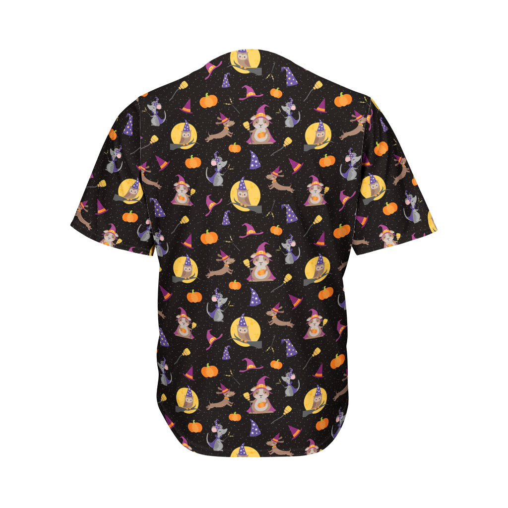 Animal Wizard Pattern Print Men's Baseball Jersey