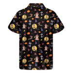 Animal Wizard Pattern Print Men's Short Sleeve Shirt
