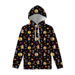 Animal Wizard Pattern Print Pullover Hoodie