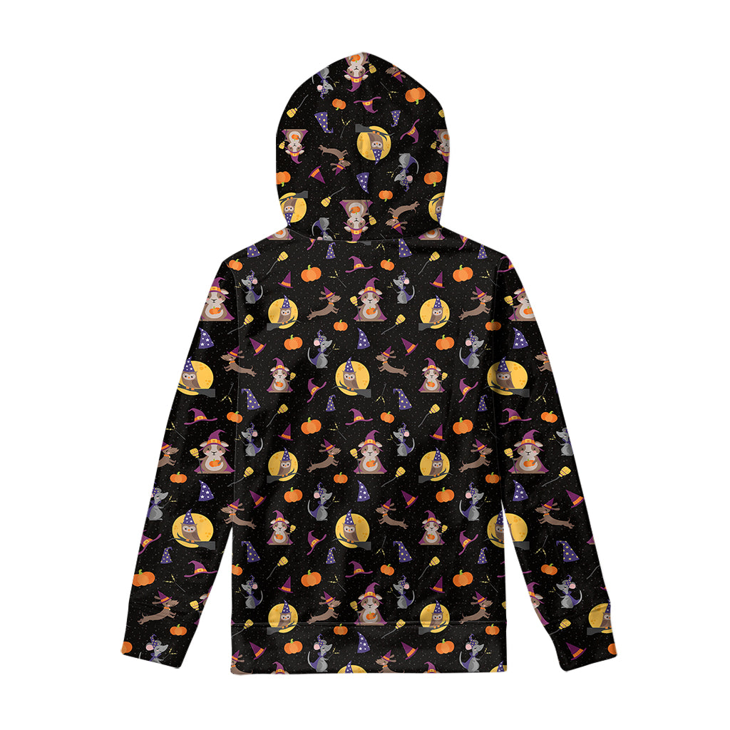 Animal Wizard Pattern Print Pullover Hoodie