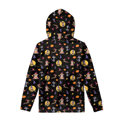 Animal Wizard Pattern Print Pullover Hoodie