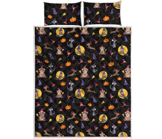 Animal Wizard Pattern Print Quilt Bed Set