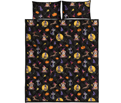 Animal Wizard Pattern Print Quilt Bed Set