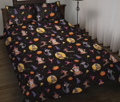Animal Wizard Pattern Print Quilt Bed Set