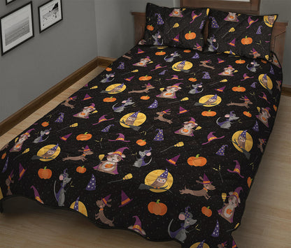 Animal Wizard Pattern Print Quilt Bed Set