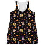 Animal Wizard Pattern Print Women's Racerback Tank Top