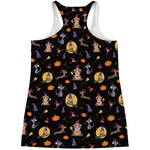 Animal Wizard Pattern Print Women's Racerback Tank Top