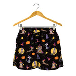 Animal Wizard Pattern Print Women's Shorts