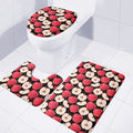 Apple Pattern Print 3 Piece Bath Mat Set