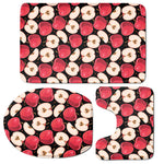 Apple Pattern Print 3 Piece Bath Mat Set