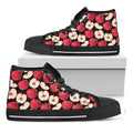 Apple Pattern Print Black High Top Sneakers