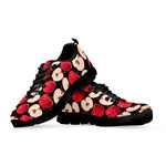 Apple Pattern Print Black Sneakers