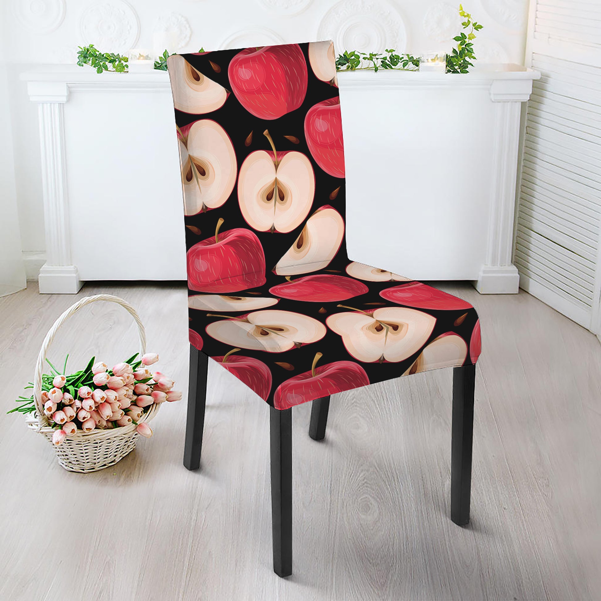 Apple Pattern Print Dining Chair Slipcover