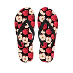 Apple Pattern Print Flip Flops
