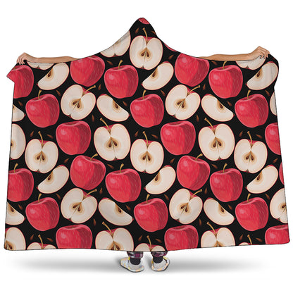 Apple Pattern Print Hooded Blanket