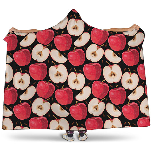 Apple Pattern Print Hooded Blanket