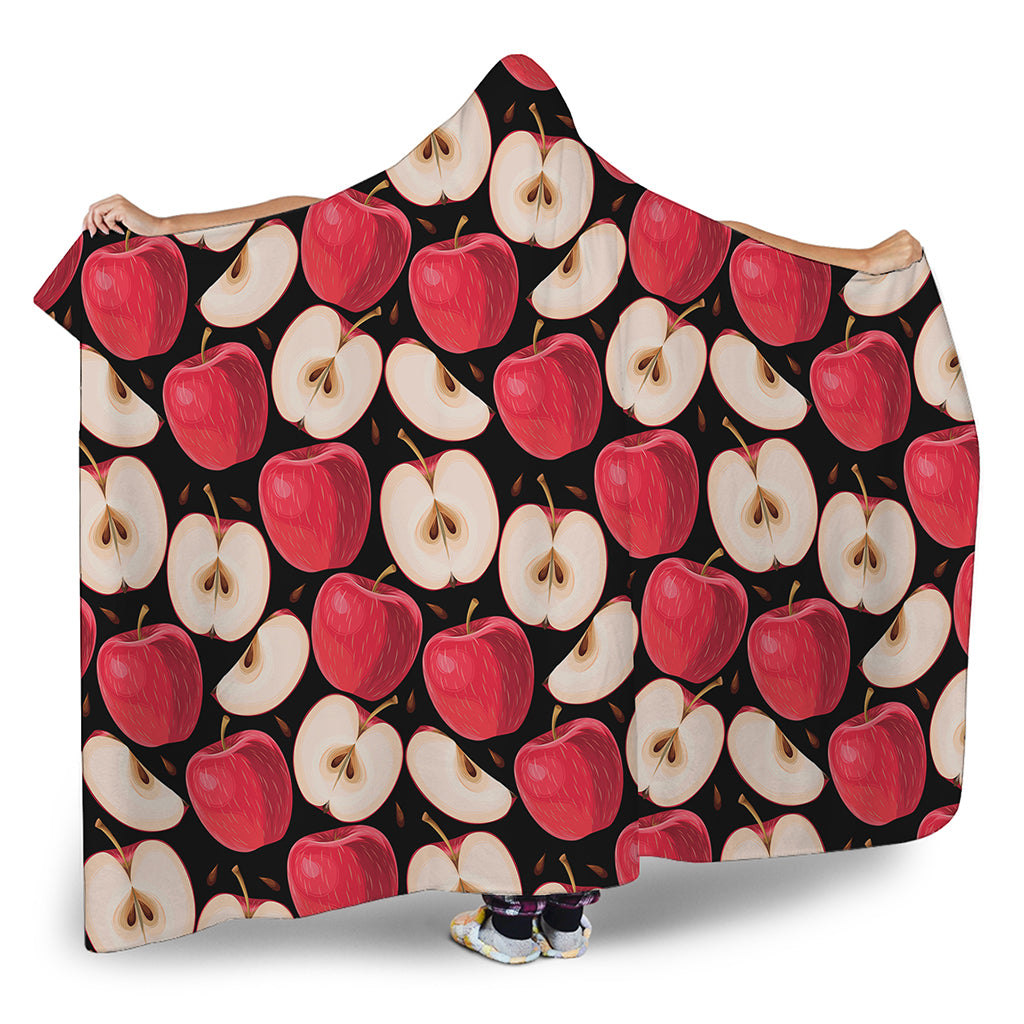 Apple Pattern Print Hooded Blanket