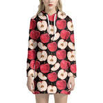 Apple Pattern Print Hoodie Dress