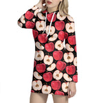 Apple Pattern Print Hoodie Dress