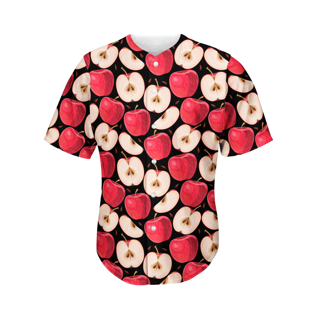 Apple Pattern Print Men's Baseball Jersey