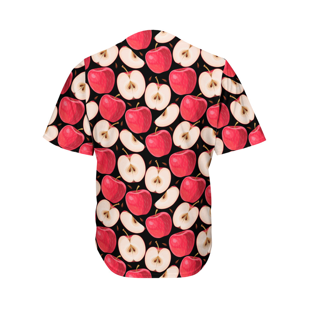 Apple Pattern Print Men's Baseball Jersey