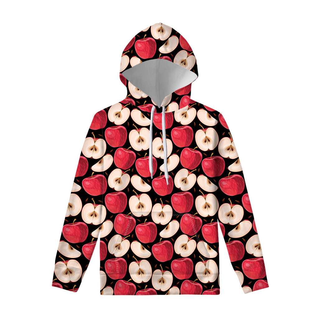 Apple Pattern Print Pullover Hoodie