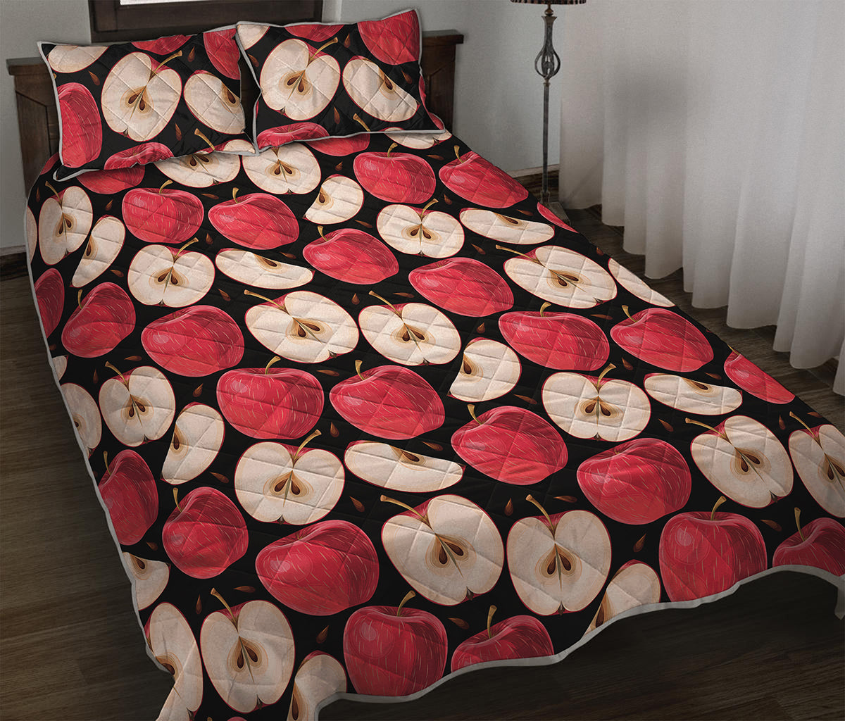 Apple Pattern Print Quilt Bed Set