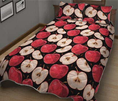Apple Pattern Print Quilt Bed Set