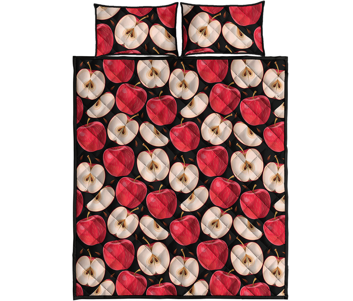 Apple Pattern Print Quilt Bed Set