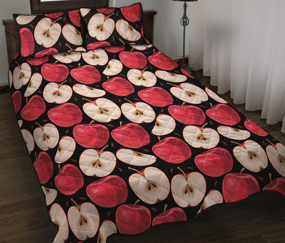Apple Pattern Print Quilt Bed Set