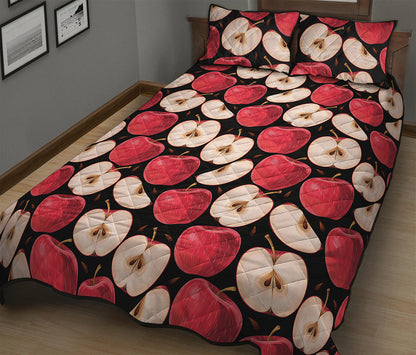 Apple Pattern Print Quilt Bed Set