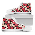 Apple Pattern Print White High Top Sneakers